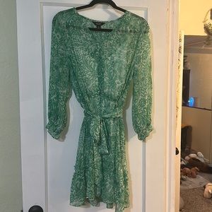 Sheer green print w/ white cami underneath, super comfy by Vera Wang